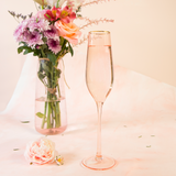 Champagne Flute Rose Crystal - Set of 2