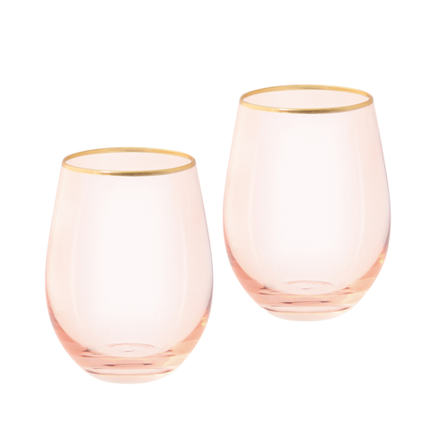 Tumbler Glasses Crystal Rose Set of 2
