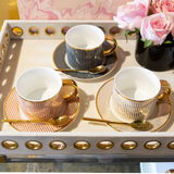 Teacup & Saucer Pinstripe Ebony